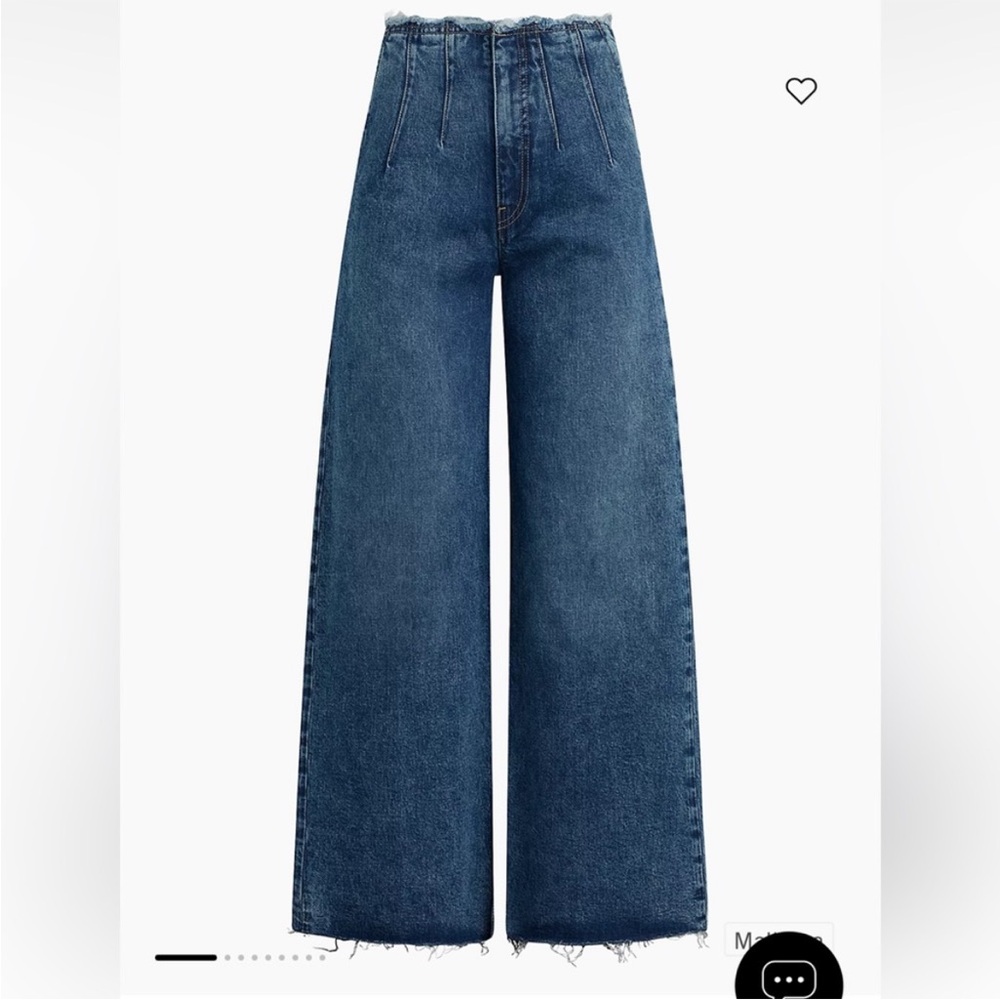 Hudson Jeans Wide-Leg High Waisted Jeans in Dark Blue